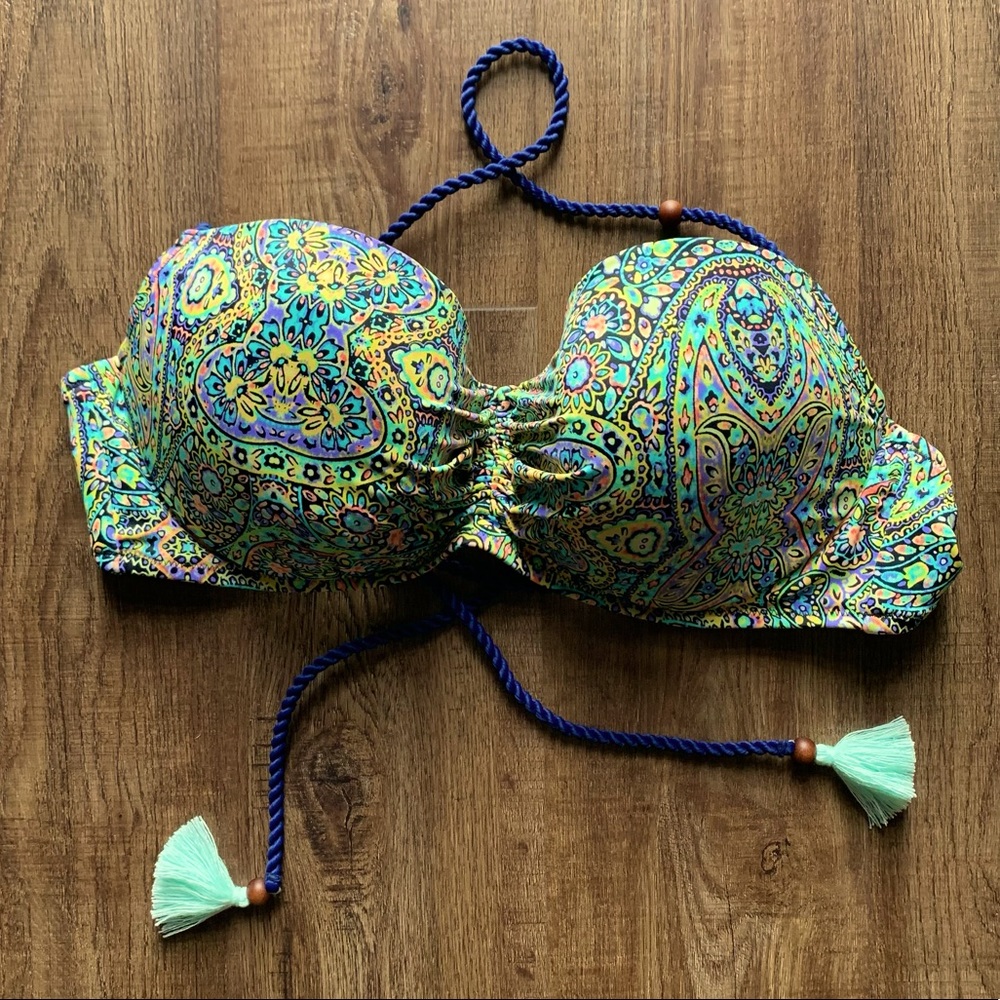 Victoria Secret Bikini Top, Rope Straps and Tassel